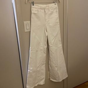 Good American white flare jeans